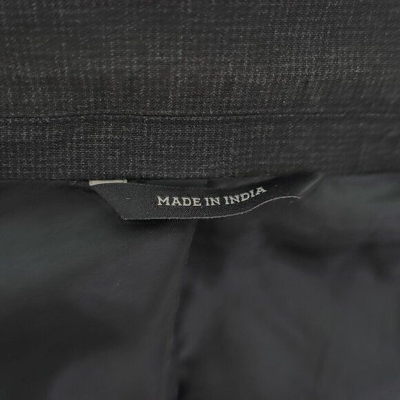 Banana Republic Tailored Slim Fit Polyester Gray Basketweave Blazer 42S 2 Button - Picture 13 of 14